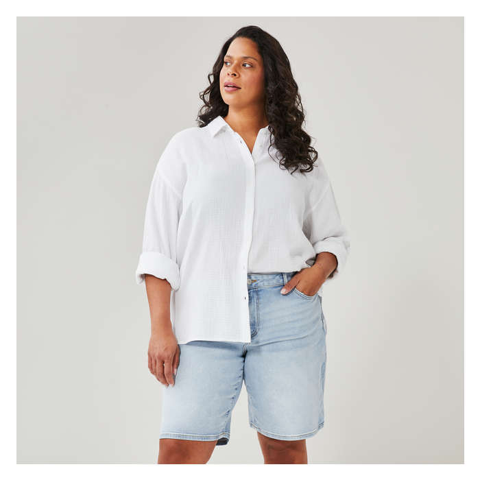 Women+ Oversized Cotton Gauze Shirt